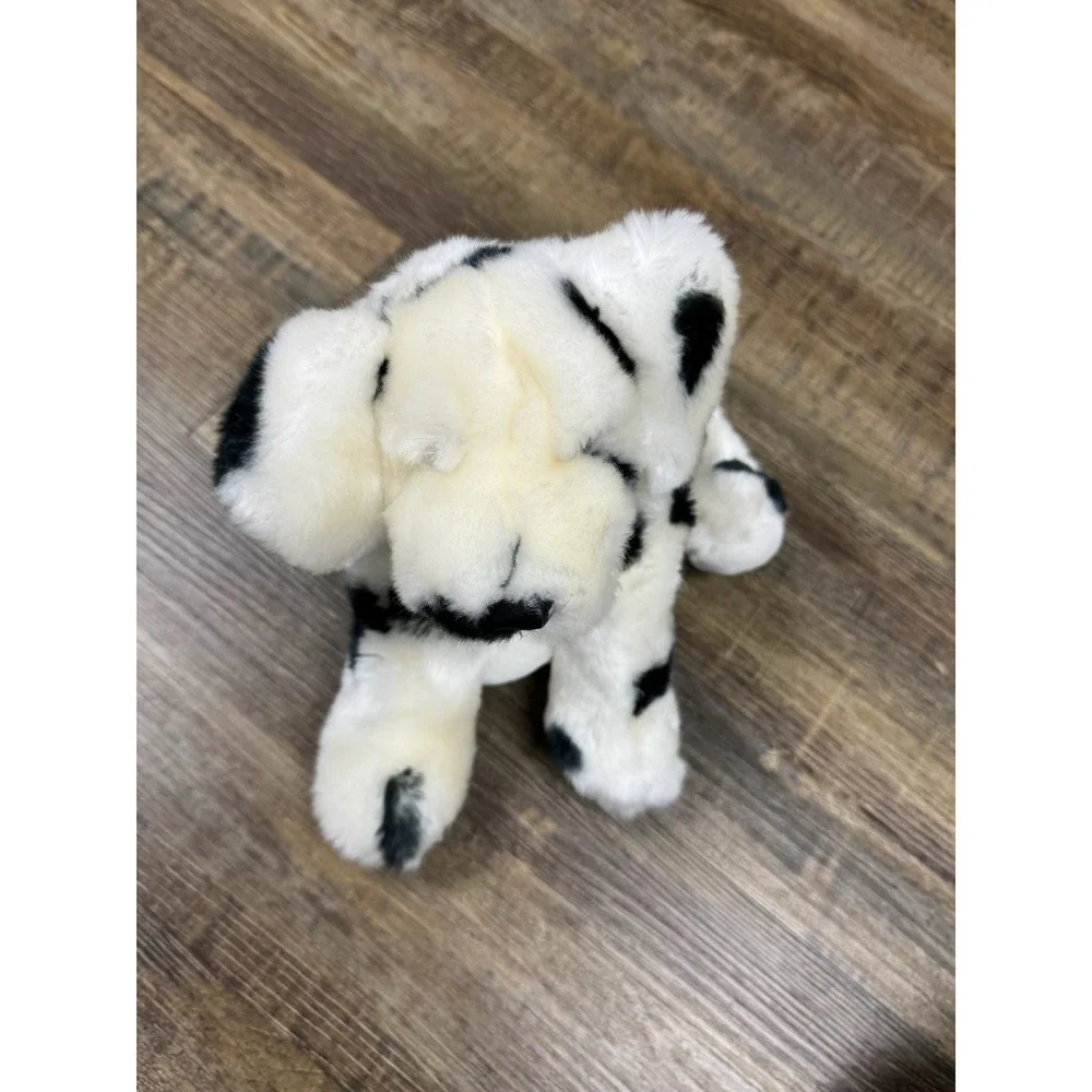 Dalmatian Puppy Dog Plush Stuffed Animal Black White Spotted Floppy 10 Inch